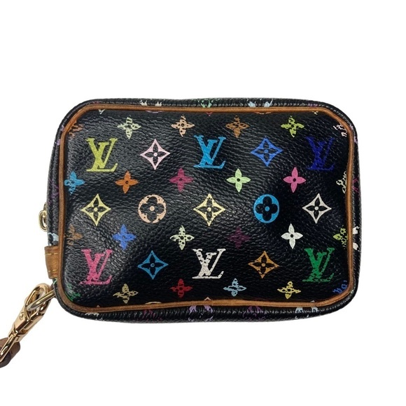 Authentic Louis Vuitton Black Murakami Wapity Multicolor Accessory Case Pouch - Picture 9 of 16